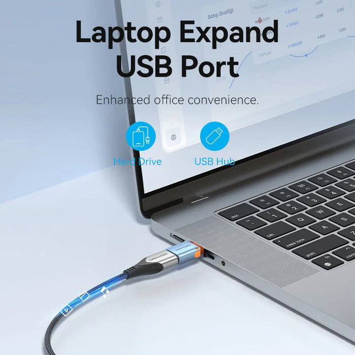 Vention Adaptador OTG USB 3.1 CUBH0 USB Tipo-C Macho a USB Hembra Azul Vention Adaptador OTG USB 3.1 CUBH0 USB Tipo-C Macho a USB Hembra Azul